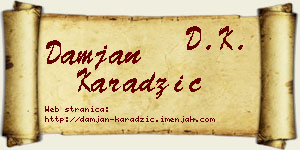 Damjan Karadžić vizit kartica